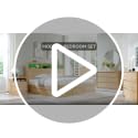 Modern Curved Wood Nightstand with 2 Drawers and Charging Station