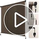 Cordless Outdoor Roller Shade 8' x 8' - Mocha Patio Blinds