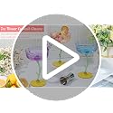 24 Pcs Pink Floral Coupe Glasses, 7oz Detachable Plastic Cocktail Glasses