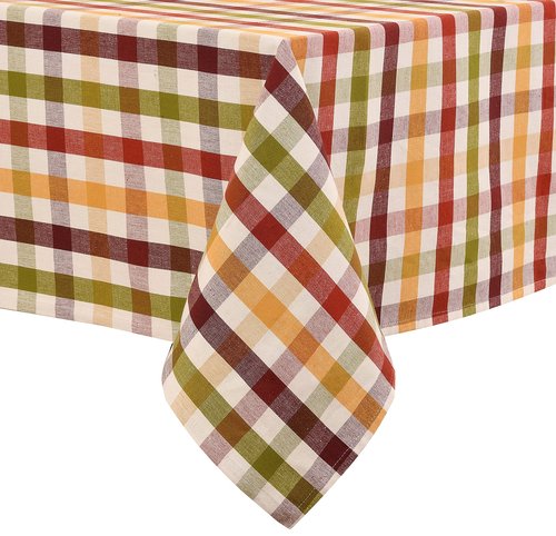 Urban Villa Checkred Tablecloth Buffalo Check Table Cloth Tabletop Cover Kitchen Dining Tablecloth 100% Cotton Great Parties Wedding Holiday Dinner Rectangle 60X84 Inches 6-8 Seats Table Cloth