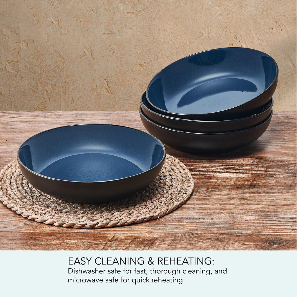 Pfaltzgraff Lucy Set of 4 Pasta Bowls, 8.5 Inch, Blue