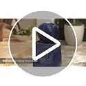 29-Inch Ceramic Outdoor Floor Fountain with LED Light, Blue Sphere Design