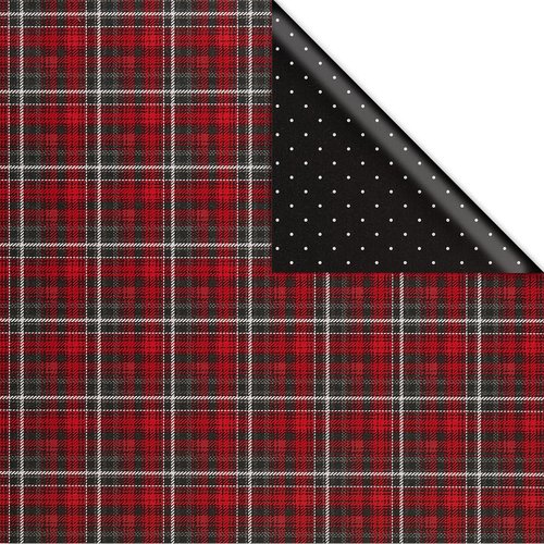 American Greetings Jumbo Reversible Christmas Wrapping Paper - Red & Black Polka Dots | 175 sq. ft. Roll (30 in. x 70 ft.)
