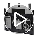 Bedside Caddy Storage Organizer - 4-Pocket Hanging Bed Organizer, Black