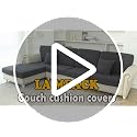 Stretch Couch Seat Cushion Covers - 3-Piece Sofa Slipcover Set (Dark Grey)