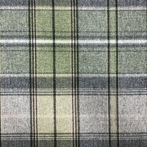 always4u Woolen Look Plaid Curtains Modern Window Panels Green Check Tartan Curtains for Living Room Bedroom 2 Panels Green 54 * 95 Inches