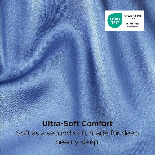Bedsure Satin Pillowcase - Silky Sky Blue Pillowcases for Hair & Skin, 20x30 Inches, 2-Pack