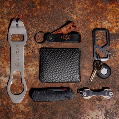 Midnight and Copper Snake Bite Bottle Opener Keychain – 100% USA-Made & Patented Anniversary Edition – Groomsmen Gifts, EDC Gadgets, Groom Gifts, Beer Keychain for Men by Snake Bite Co.