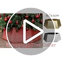 Blissun Gold Shiny Fabric Christmas Tree Collar, Hexagonal Tree Ring