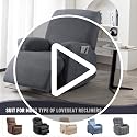Stretch Recliner Chair Cover - 3-Piece Jacquard Slipcover with Pocket