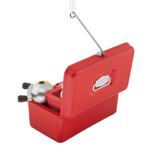Hallmark Fishing Tackle Box Ornament - Red Tackle Box with Gear