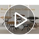 42" Round Farmhouse Dining Table with Storage Shelf & Metal Legs