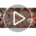 Qunclay 8 Pack Christmas Oval Photo Frame Ornaments 2.68 Inch Gold Decorative Decor