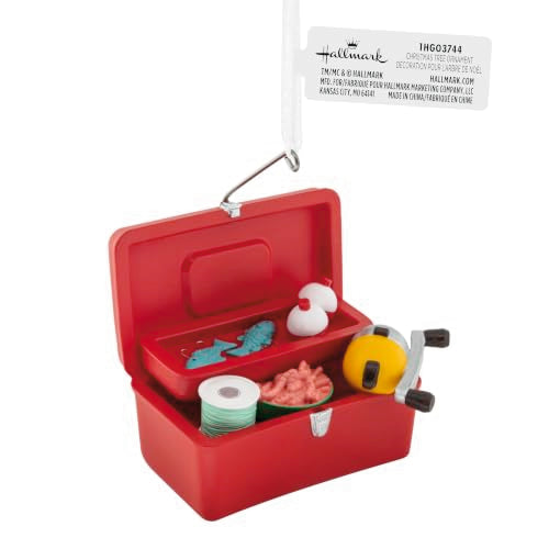 Hallmark Fishing Tackle Box Ornament - Red Tackle Box with Gear