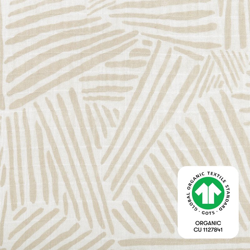 Babyletto 100% Organic Cotton Crib Sheet, GOTS-Certified, Fitted 360°, Ultra-Soft and Breathable Muslin - Oat Stripe