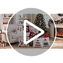 Beeveer 2 Pcs Christmas Jacquard Throw Pillow Covers 18 x 18 in - Tree & Lantern 3D Embroidery