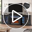 104-Inch Sectional Fireplace TV Stand with LED Lights and Power Outlets