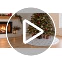 Silver 60 Inch Faux Fur Christmas Tree Skirt with Sequin Snowflakes - White Holiday Decor