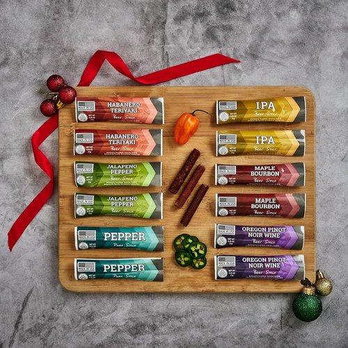 Man Crates 12 Days of Jerky Advent Calendar 2025 - Festive Beef Jerky Bites with Ugly Christmas Sweater Design