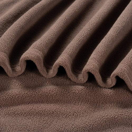 Berkshire Blanket Microfleece Twin Size Bed Blanket Taupe, Lightweight Soft Breathable Plush Micro Fleece Blanket for Bed Couch Sofa, 60x92 Inches