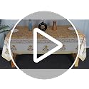 Hand Block Printed Floral Cotton Tablecloth 60x90 in - Pink Yellow, Dust Proof & Wrinkle Resistant