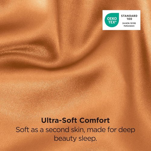 Bedsure King Size Satin Pillowcase Set - Silky Orange Pillow Cases for Hair & Skin, 20x36 Inches, 2pcs