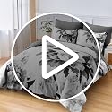 Grey Floral Queen Comforter Set - 7-Piece Soft Microfiber Bed in a Bag