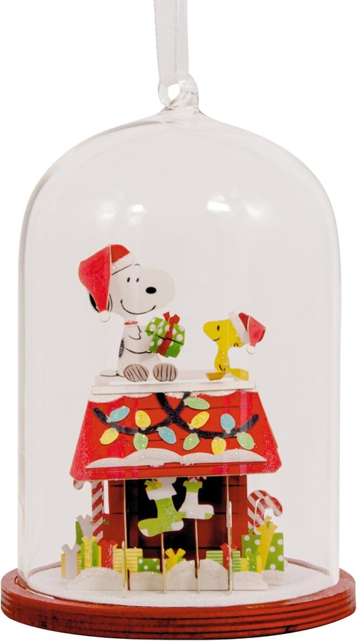 Hallmark Peanuts Snoopy's Doghouse Christmas Ornament - Glass & Paper | Perfect Gift for Peanuts Fans