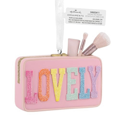 Hallmark Makeup Bag Christmas Ornament – Lovely Pink Pouch Holiday Gift