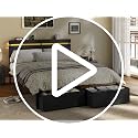 Queen Bed Frame with Storage Drawers, LED Lights & Charging Station