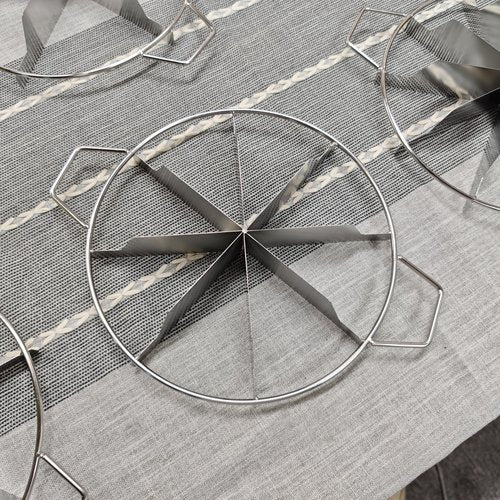8 Slices Pie Cutter Cookie Cutters Pizza Cutters Cake Slicer for Even Slices Stainless Steel Side handle Kitchen Tools