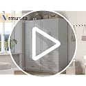 Modern White Wardrobe Closet with 3 Drawers and Hanging Rail