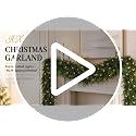 ICX 2Pcs 9.8FT Pre-Lit Cedar Garland with LEDs, Outdoor/Indoor Christmas Decor