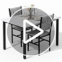 3-Piece Small Dining Table Set with 2 Upholstered Chairs for Kitchen