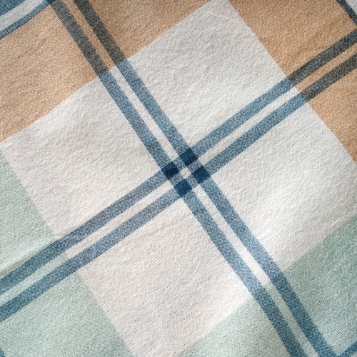 LANE LINEN 100% Cotton Queen Flannel Sheets Set - Brushed for Extra Softness - Lightweight & Durable Cotton Flannel 15" Deep Pocket Queen Sheets Set - Warm Winter Queen Size Bed Sheets - White Plaid