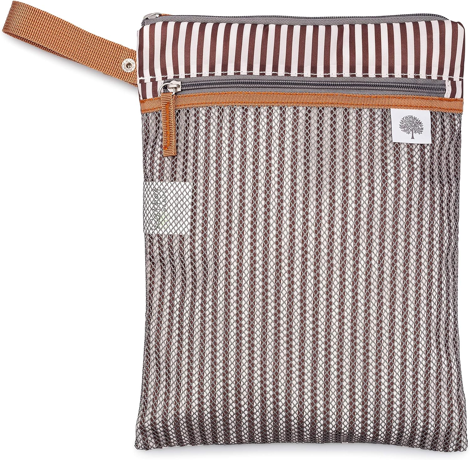 Parker Baby Cloth Diaper Wet Dry Bag - Waterproof Reusable Accessory with Mesh Organizer & Zippered Pocket
