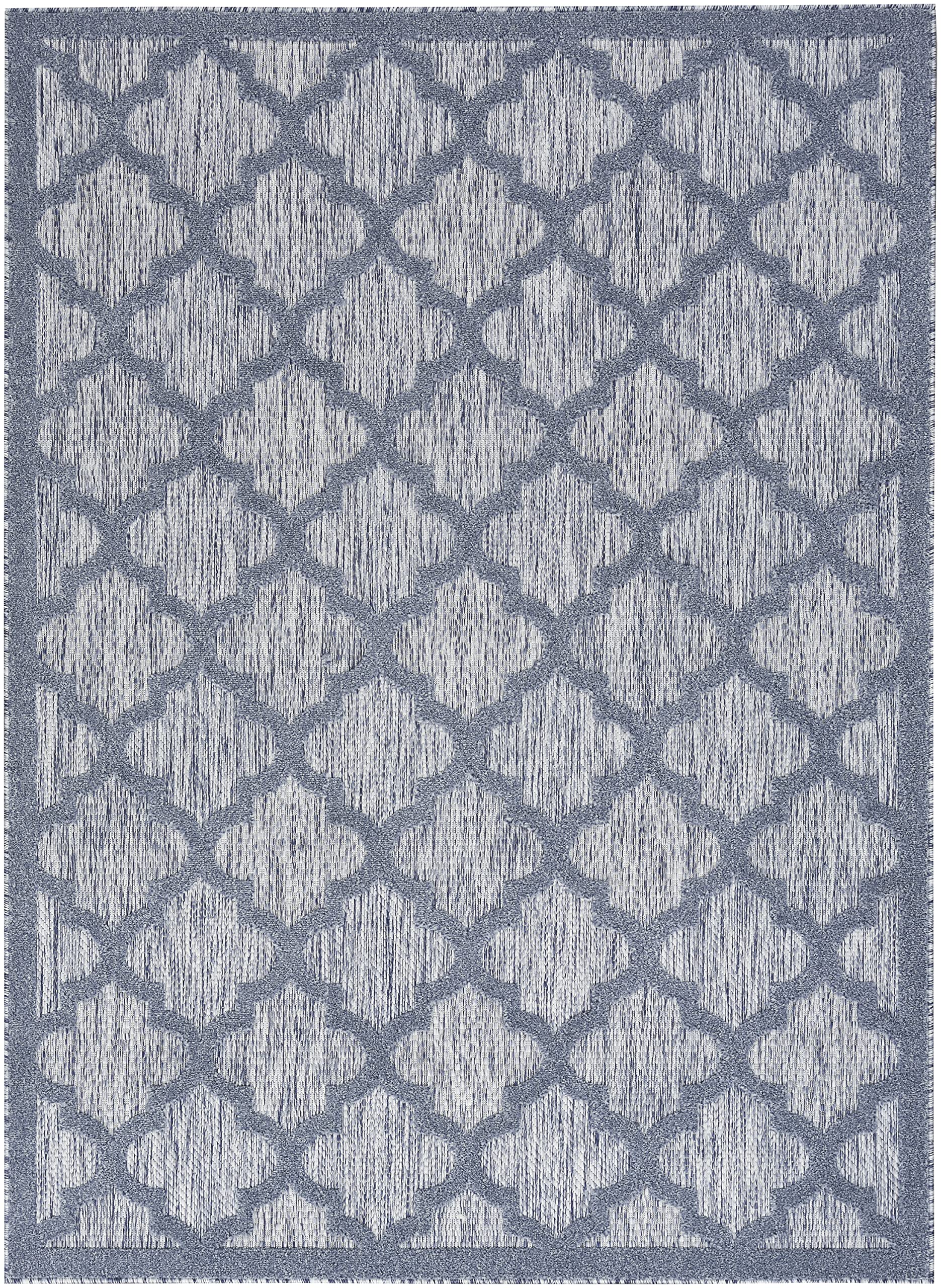 Nourison Home Easy Care Denim Blue 5' x 7' Area Rug - Easy Clean, Non Shedding, Bed Room, Living Room, Dining Room, Kitchen (5' x 7')