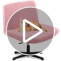 Stretchable Criss Cross Chair Cover - Leaves Jacquard, Pink