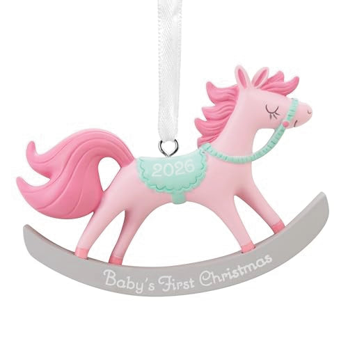 Hallmark Baby Girl's First Christmas Ornament 2026 - Pink Rocking Horse