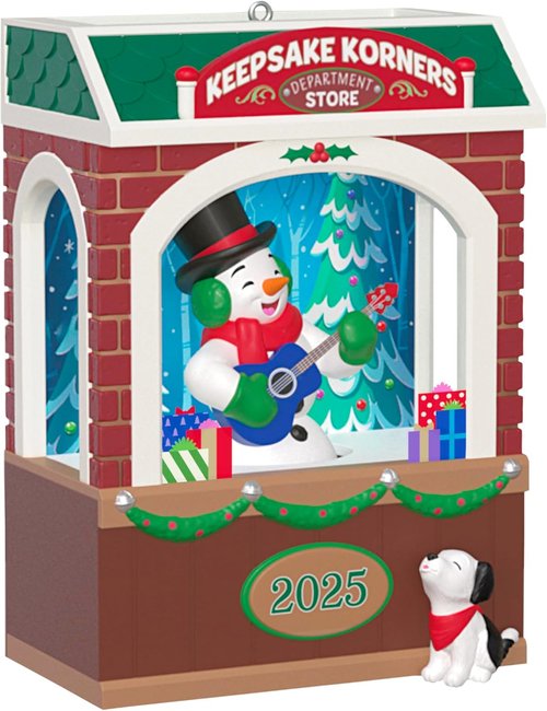 Hallmark Keepsake Christmas Ornament - Rockin' Window Shopping 2025 | Musical, Light & Motion Snowman Gift