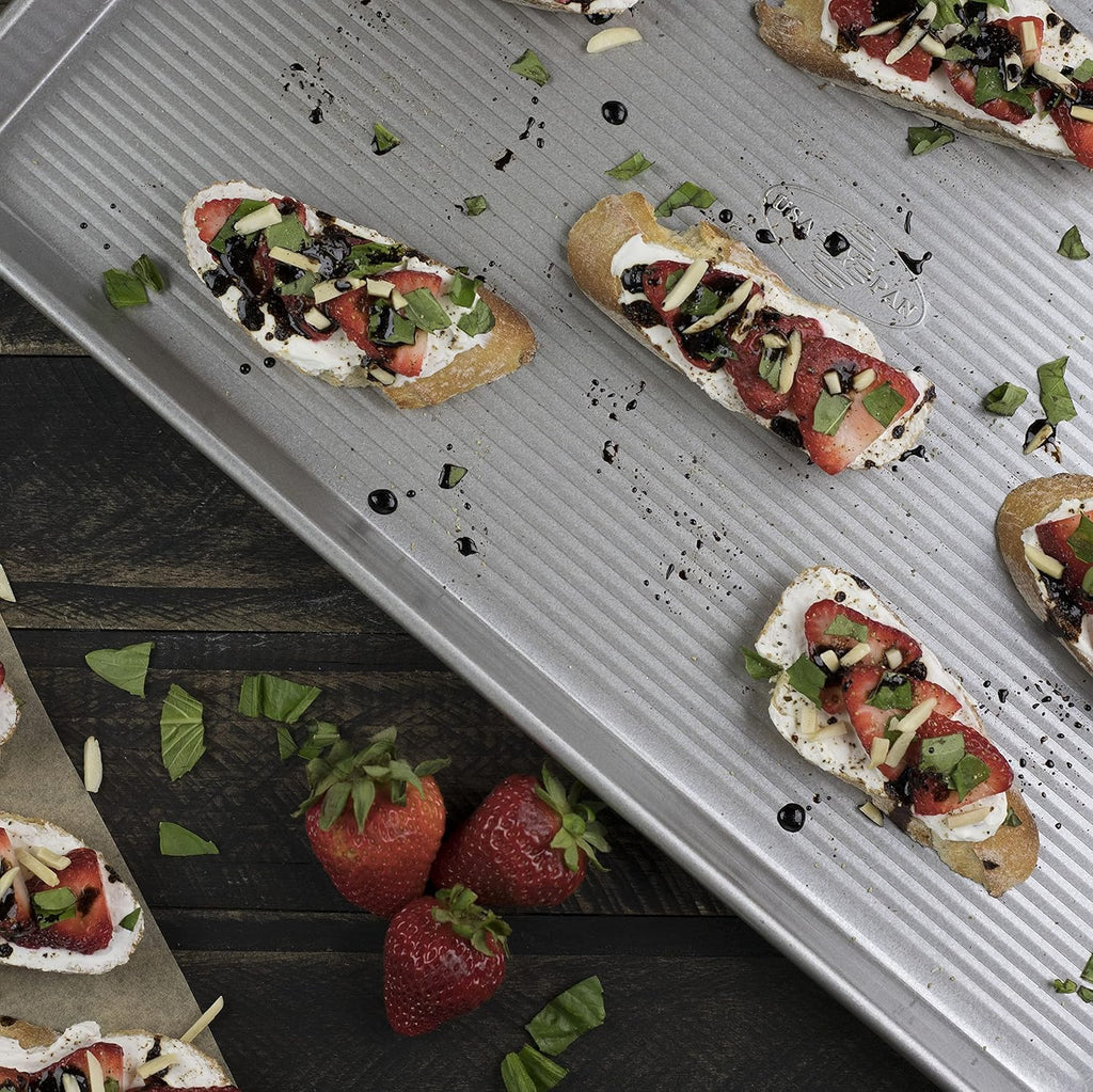 USA Pan Bakeware Half Sheet Pan Set - Durable Aluminized Steel Baking Sheets | Pack of 2