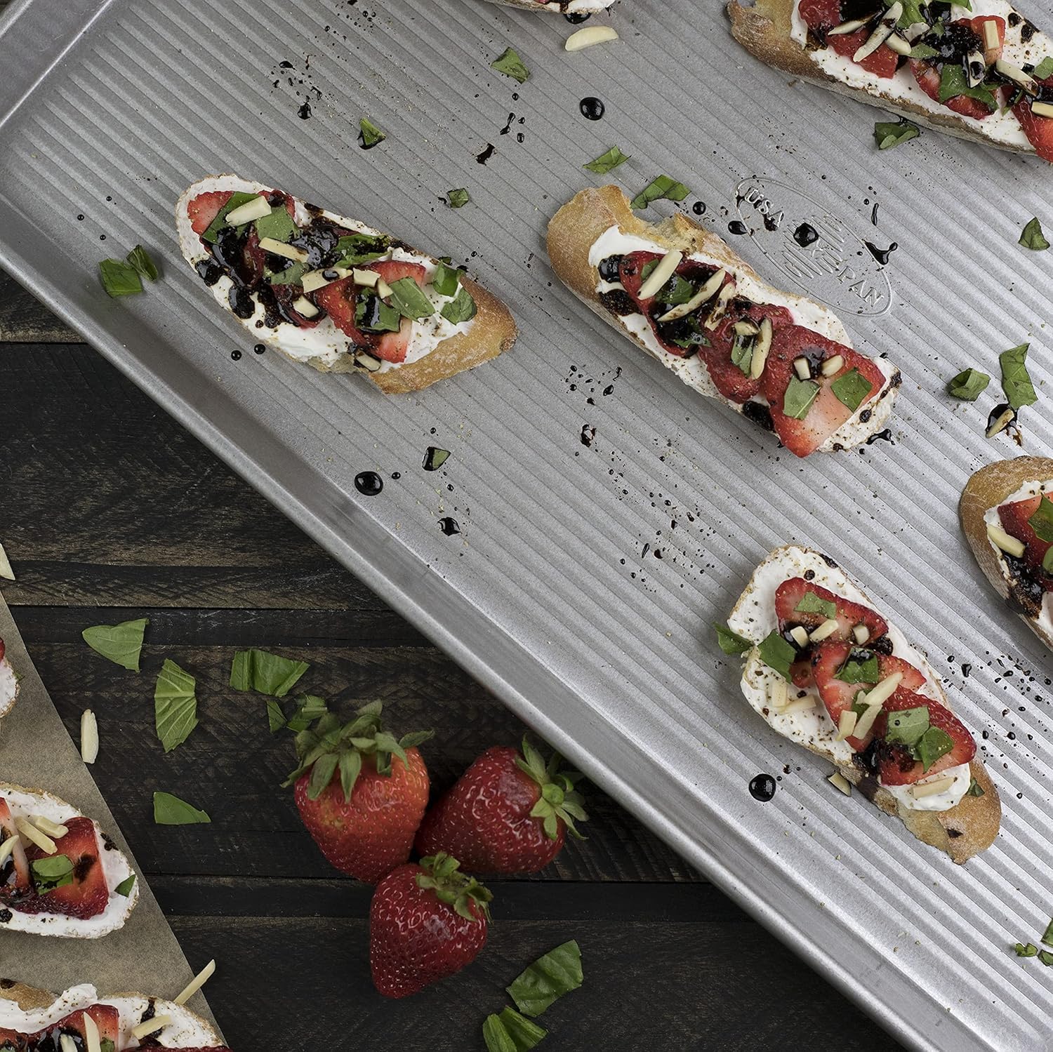 USA Pan Bakeware Half Sheet Pan Set - Durable Aluminized Steel Baking Sheets | Pack of 2
