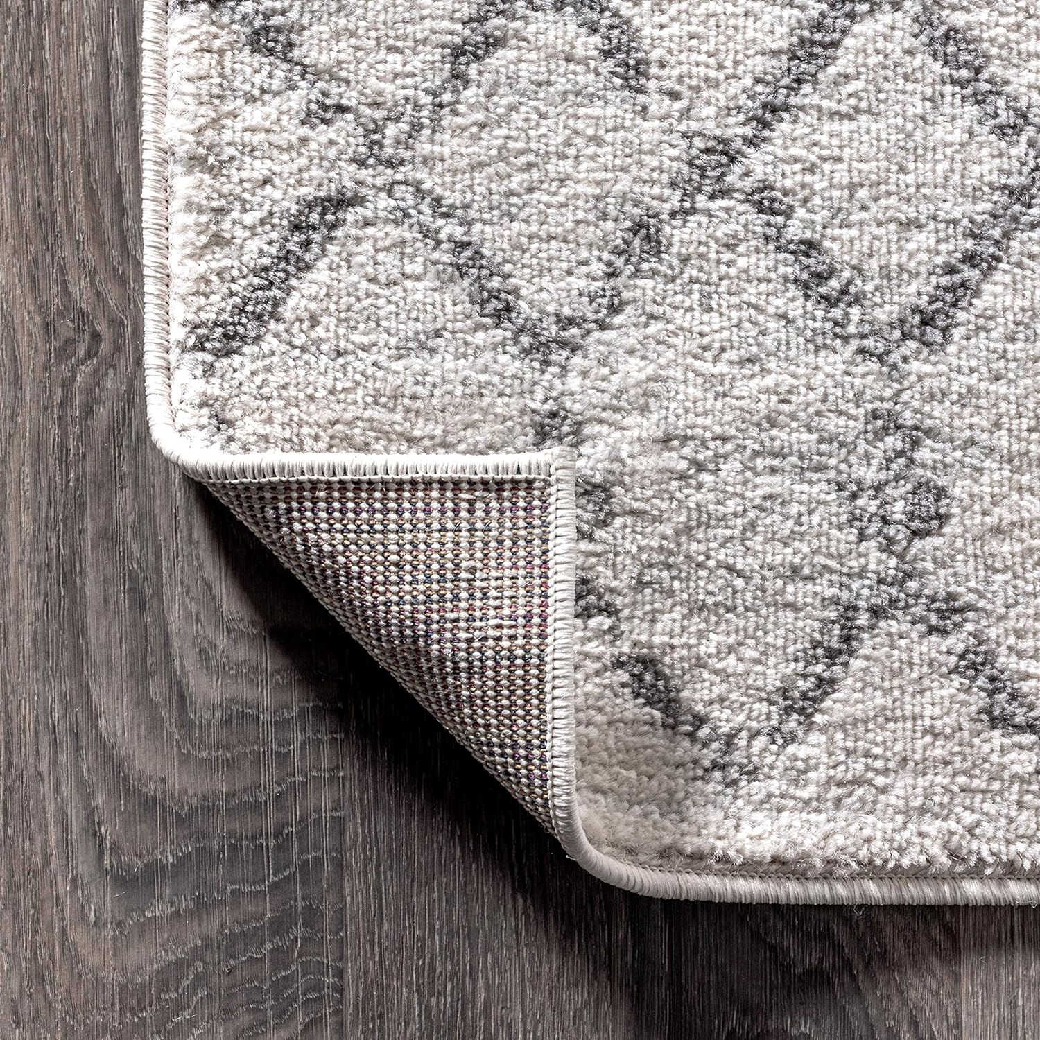 **JONATHAN Y Boho Vintage Diamond Area Rug - Cream/Gray 8x10 ft | Easy-Clean, Pet-Friendly Design for Any Room**