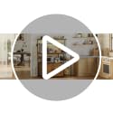 Kitchen Bakers Rack with Power Outlet, LED Light, and Storage Cabinet