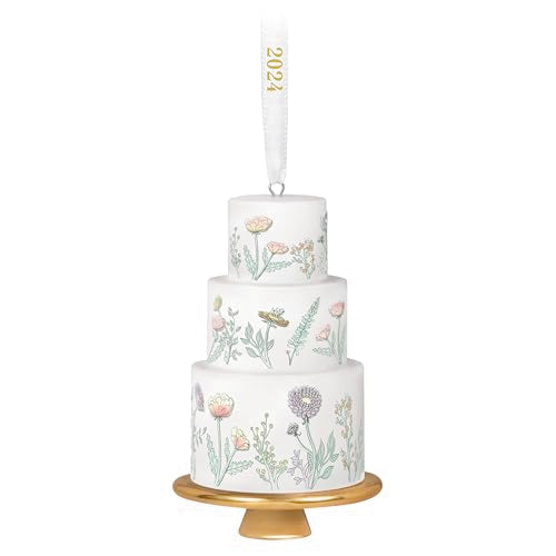 Tiers of Joy 2024 Hallmark Keepsake Wedding Cake Ornament, Porcelain Bridal Christmas Keepsake