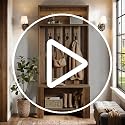 Rustic Hall Tree with Shoe Bench and Coat Hooks, 71-inch Entryway Organizer