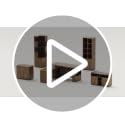 4-Drawer Fluted File Cabinet with Charging Station and Open Shelves