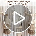 Handmade Boho Magnetic Curtain Tiebacks with Wood Beads, 2 Pack