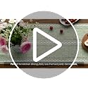 Sage Green Cotton Linen Table Runner - Embroidered Hollow 13x72 Inch