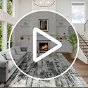 8x10 Washable Abstract Area Rug - Black, Grey & Gold Non-Slip Carpet